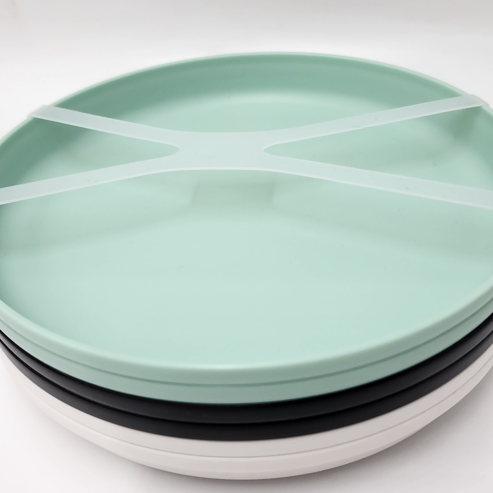 Target kids Mint Green, Black, and White Dinnerware Set. Pillowfort